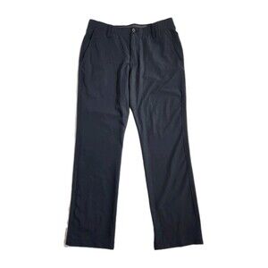 Under Armour Mens 34x30 Match Play Golf Pants Black Stretch Flat Front Straight
